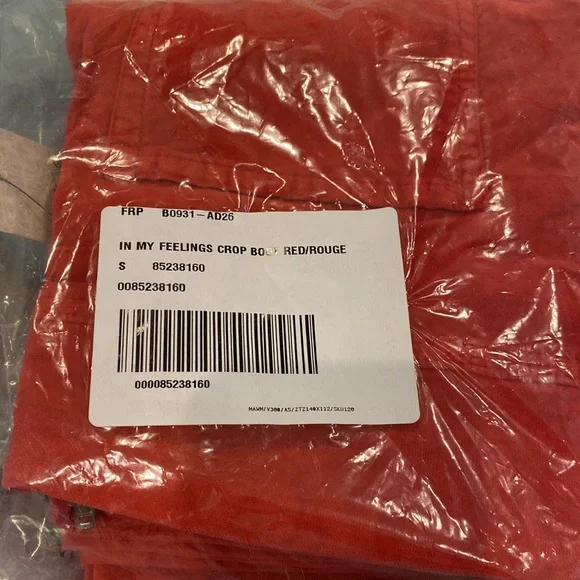 FREE PEOPLE In My Feelings Crop Slim Flare Pants small red - Picture 5 of 5